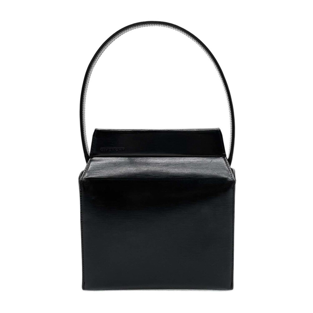 GIVENCHY Logo Handbag, Interchangeable Handle, Leather, Black, Women's